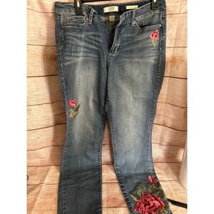 Vintage America boho skinny embroidery ladies jeans